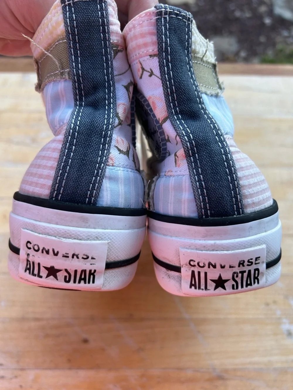 Converse High Top Picnic Patchwork Lifted Youth‎ Sneaker Shoes Size 6